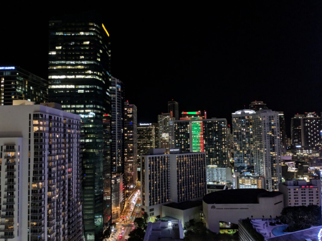 Miami at night, showcasing LED Lighting