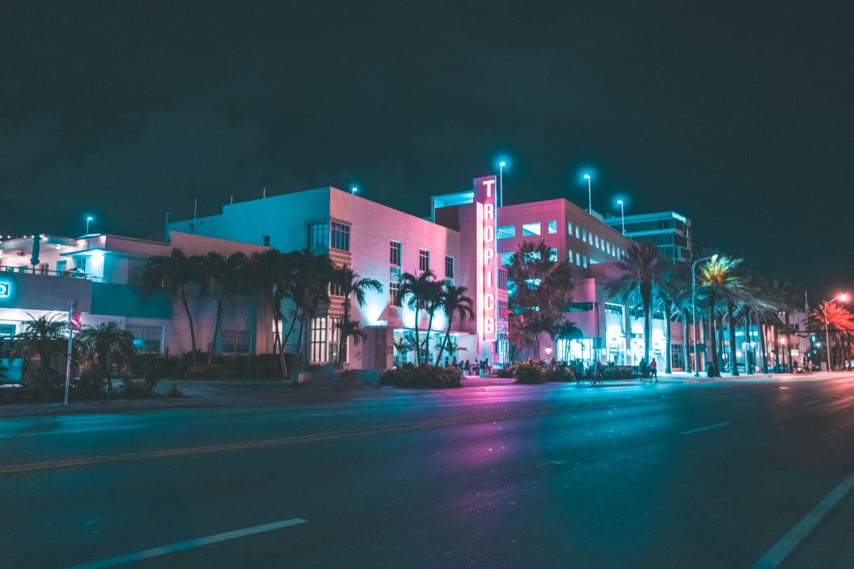 Miami Building Aglow with Vibrant LED Lights