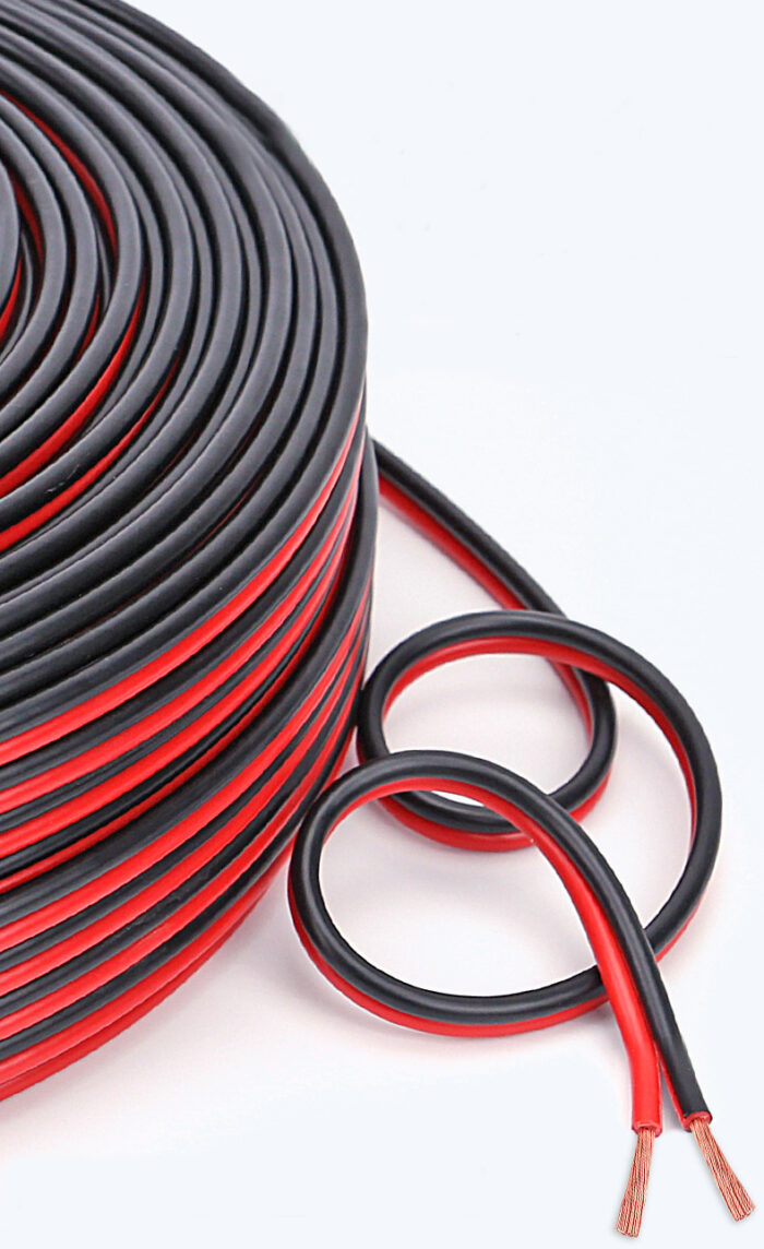 SOLD by ROLL 12 AWG Red Black Wire 2 conductor 65/0.24TS OD 3.9x7.8mm UL2468 20 ft (6m)/roll - Image 1