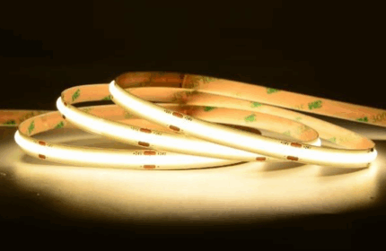 COB Series LED Strip Light, 8mm PCB, 480-chips/m, DC 24V, 9W/m, 5m/roll, IP33 non-waterproof, 5000K, CRI >90, 100lm/w, UL Listed