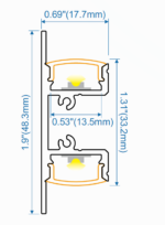 Surface - W:18mm*H:48mm*L:9.8'/118" (3m), InnerW:13.5mm - Image 2